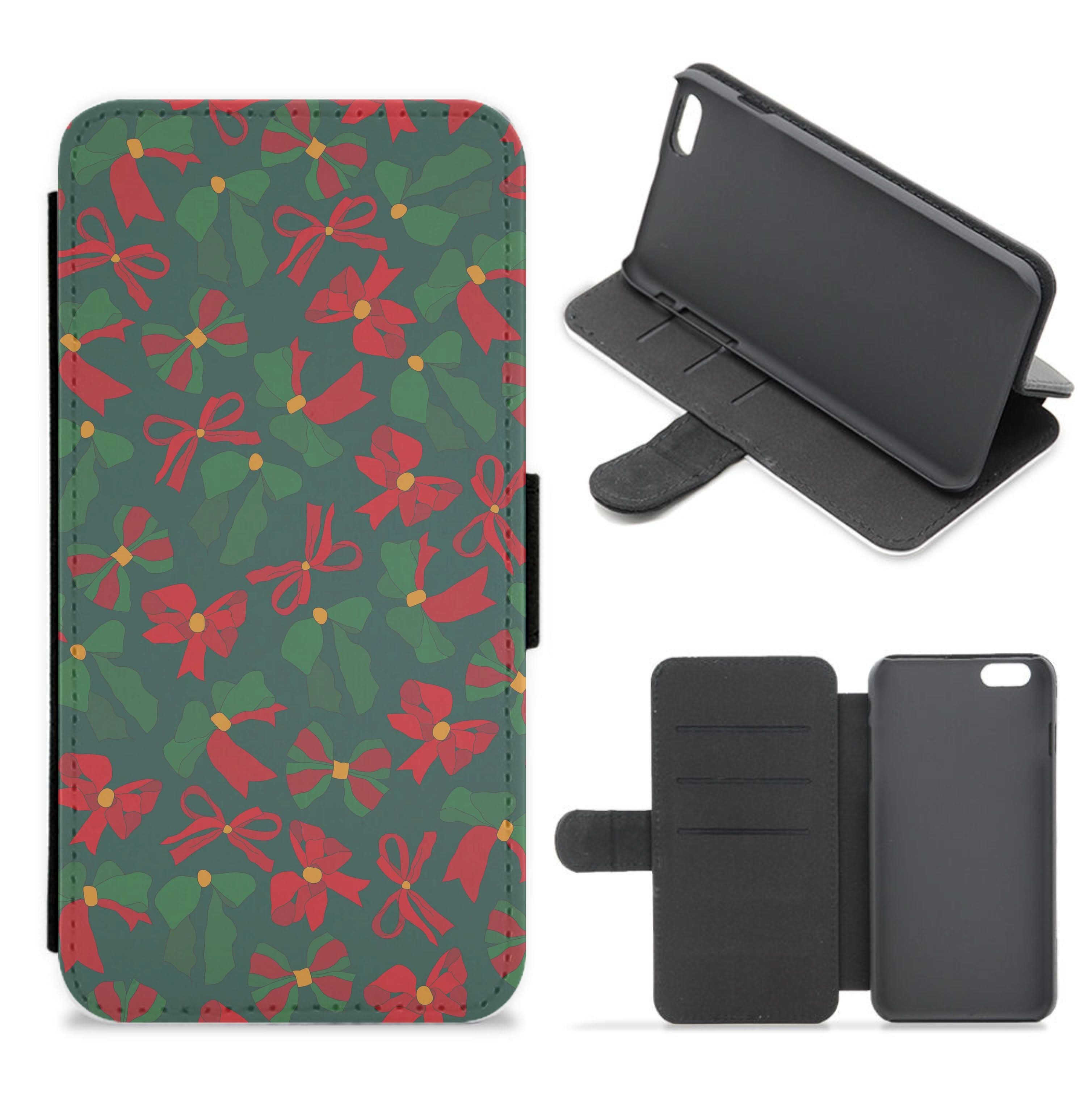 Green And Red Pattern Flip / Wallet Phone Case