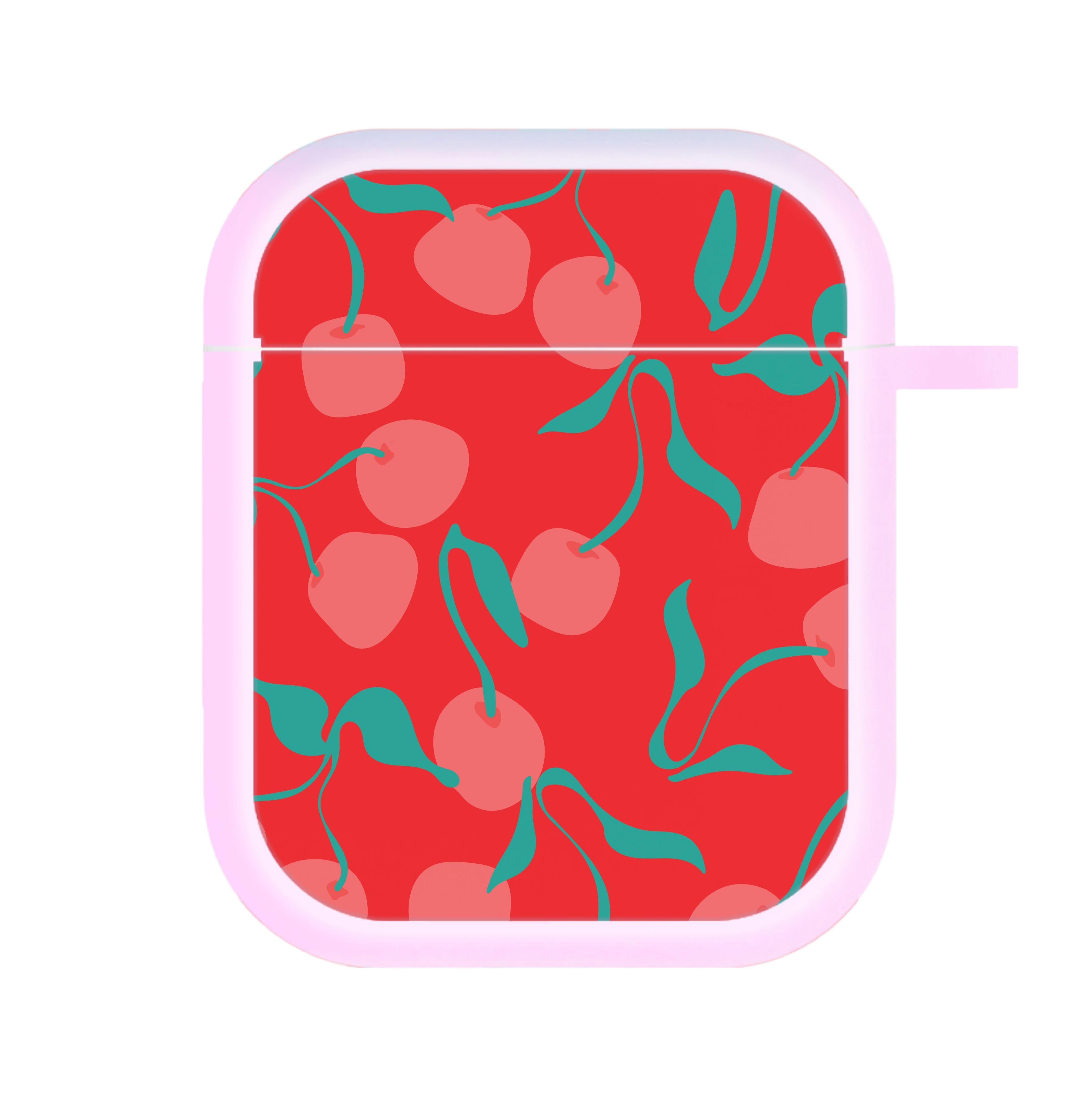 Red Abstract Cherries Pattern AirPods Case