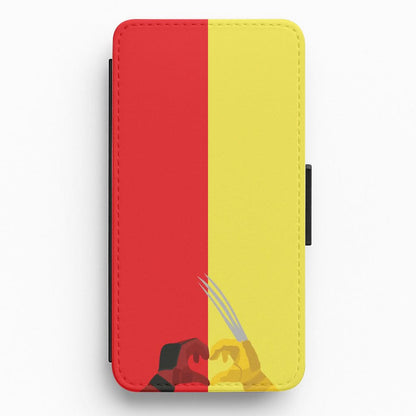 Red And Yellow Heroes Love Heart Flip / Wallet Phone Case