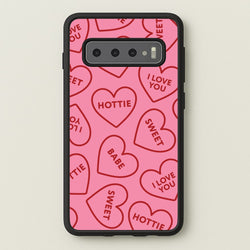Quote Love Hearts Pattern Galaxy S10 Case