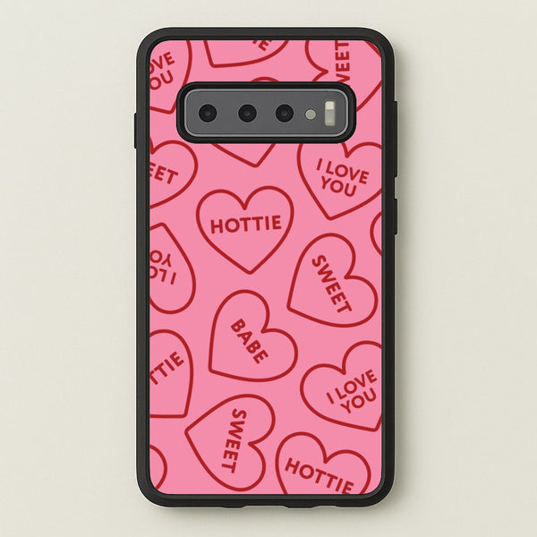 Quote Love Hearts Pattern Galaxy S10 Case