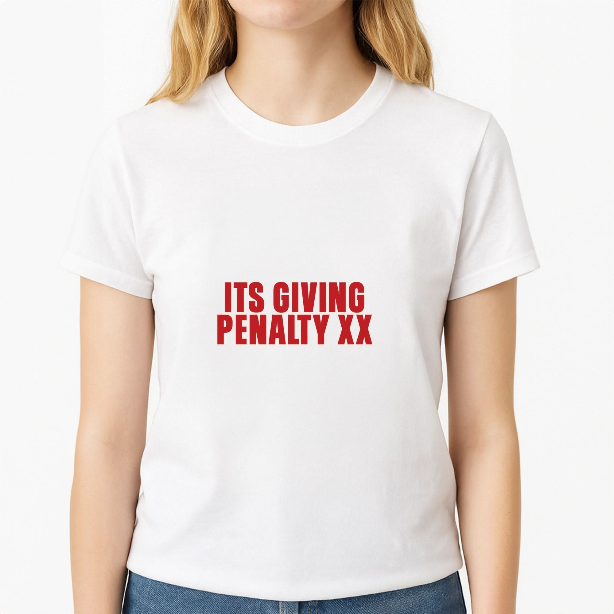 It's Giving Penalty  Womens T-Shirt