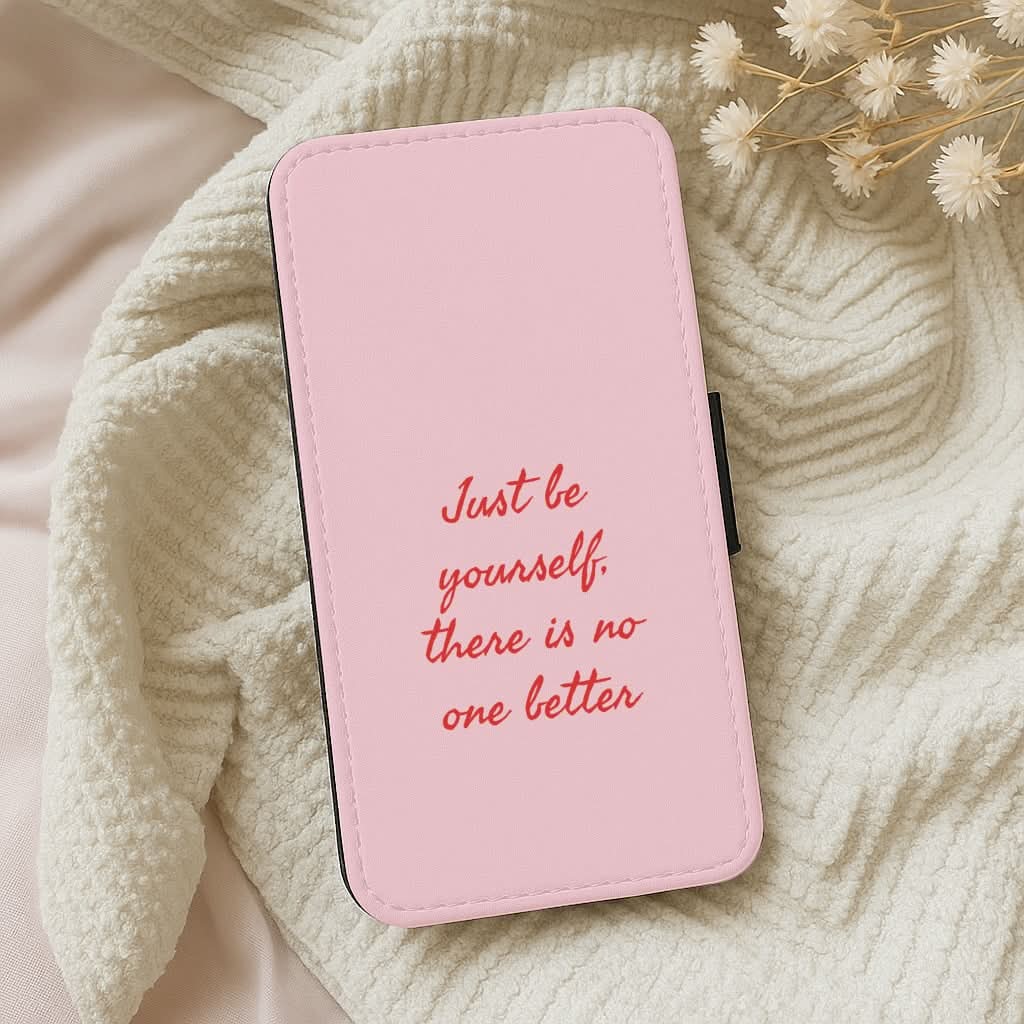 Just Be Yourself Leather Phone Case