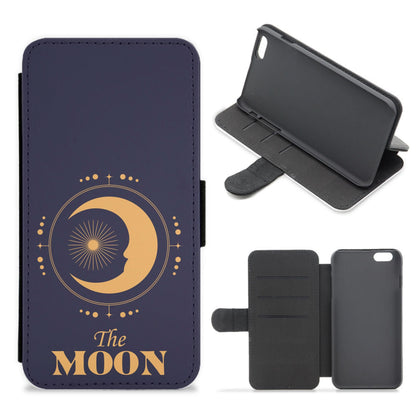 The Moon Dark Blue Flip / Wallet Phone Case