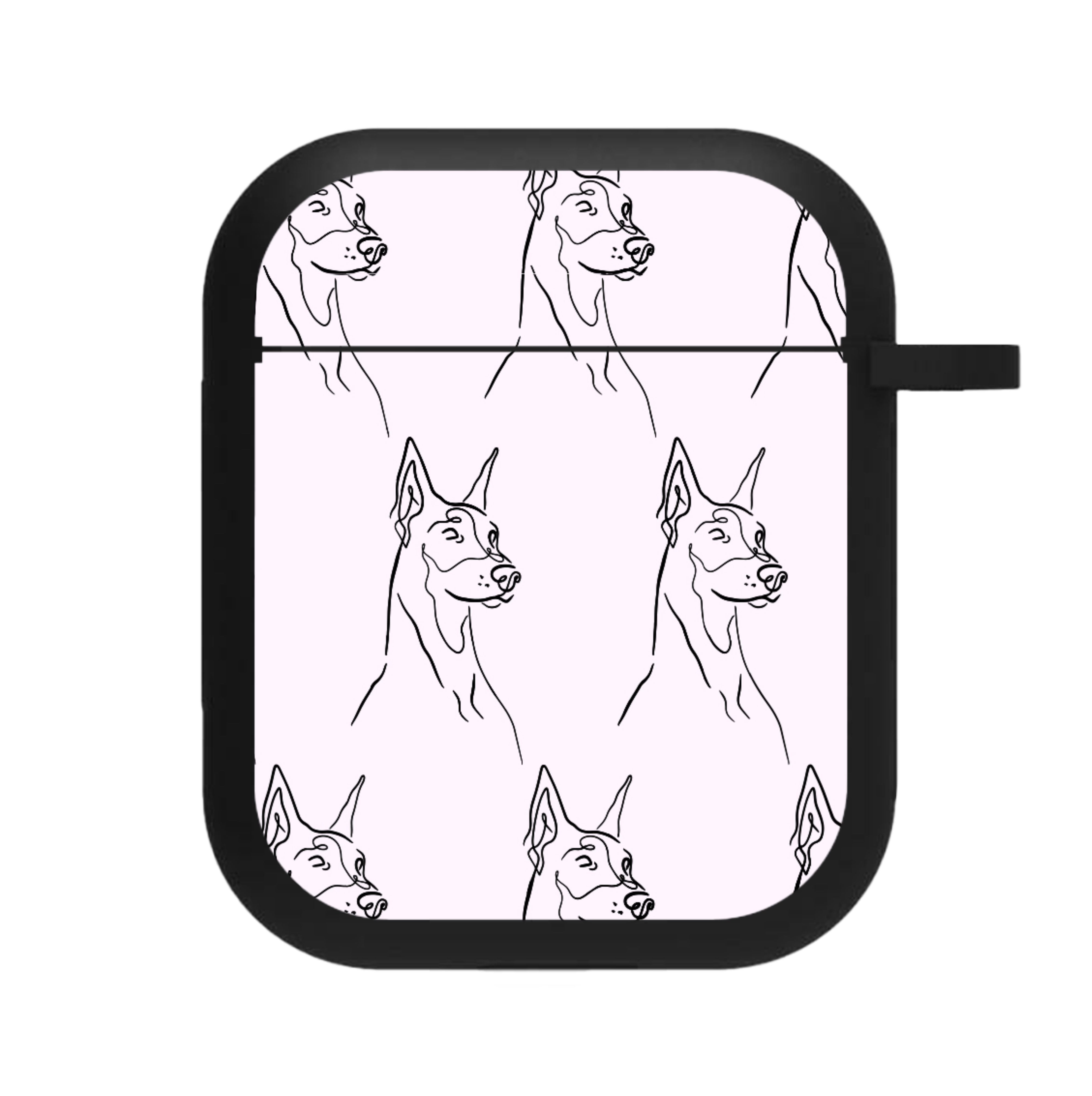 Dobermann Outline - Dog Pattern AirPods Case