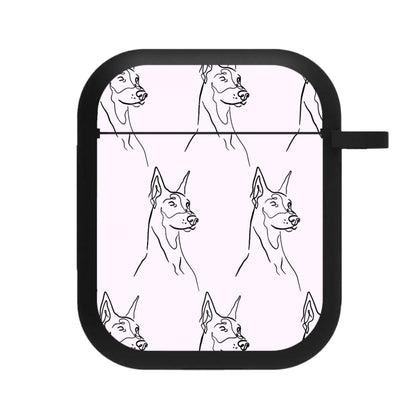 Dobermann Outline - Dog Pattern AirPods Case