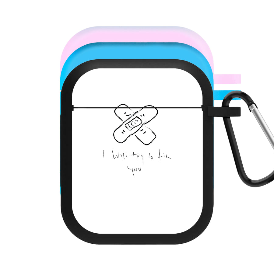 I Will Try To Fix You - White Coldplay AirPods Case