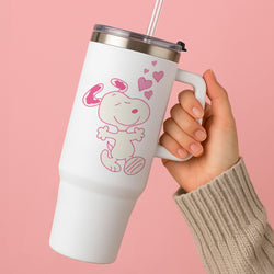 Cartoon Beagle Valentine Hearts Pattern Tumbler