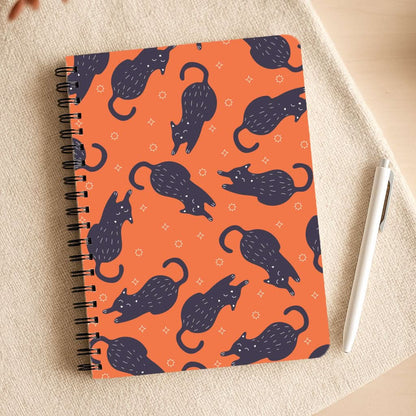 Black Cats And Stars Pattern Notepad