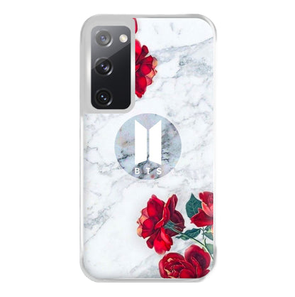 K-Pop Band Logo Marble Roses Phone Case