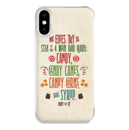 The Four Main Food Groups - Elf Phone Case