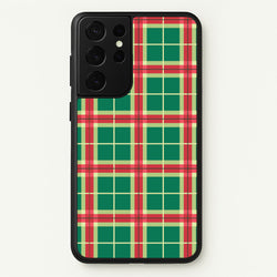Red And Green Tartan II Christmas Pattern Galaxy S21 Ultra Case