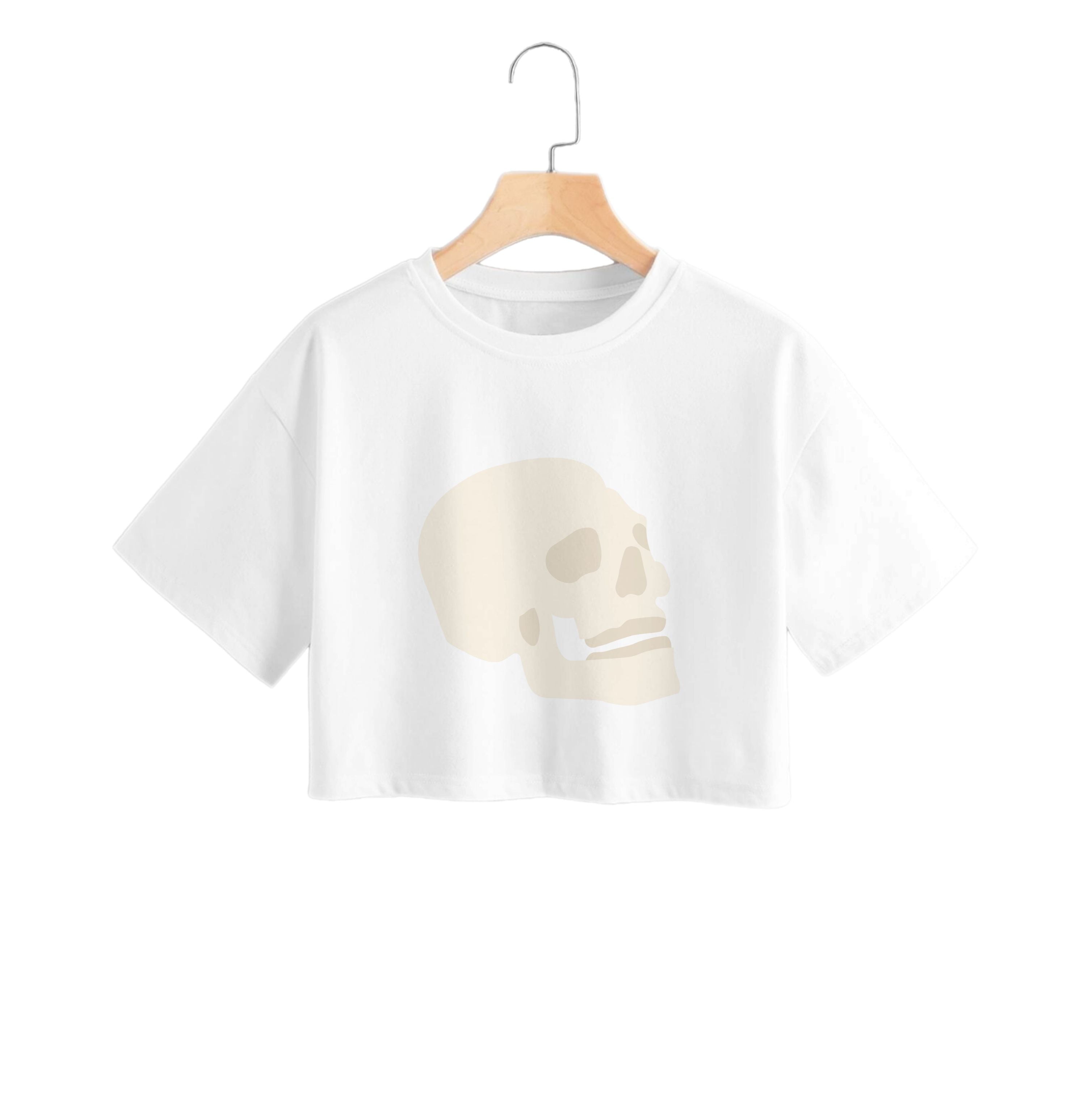 Skull Outline - Halloween Crop Top