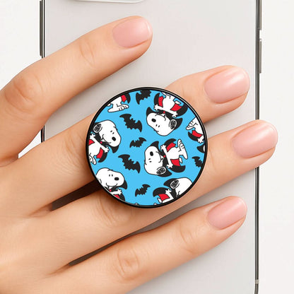 Cartoon Beagle Vampire And Bats Pattern Phone Grip