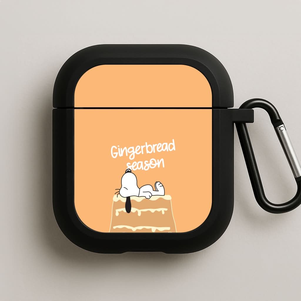 Cartoon Beagle Gingerbread House AirPods Case