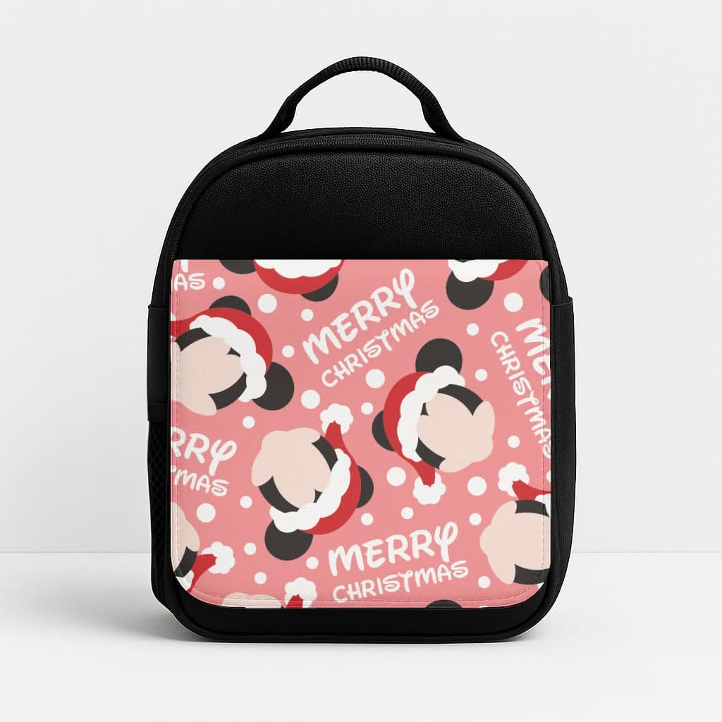 Merry Christmas Cartoon Mouse Pattern Insulated Lunch Bag
