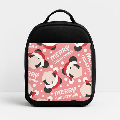 Merry Christmas Cartoon Mouse Pattern Insulated Lunch Bag