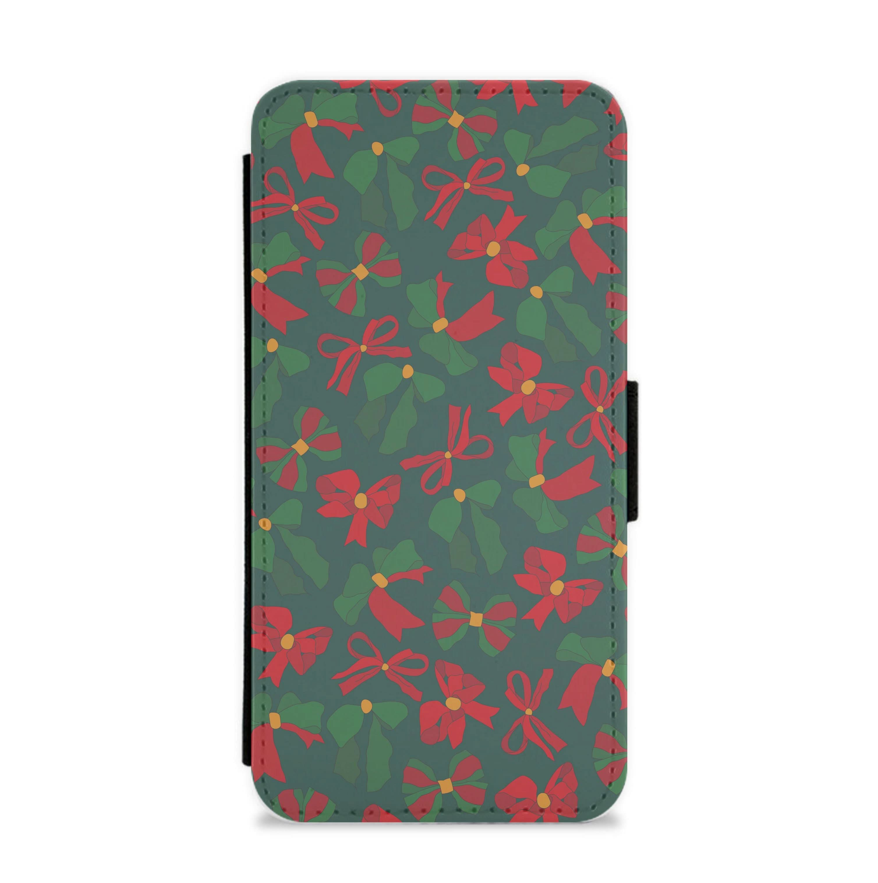 Green And Red Pattern Flip / Wallet Phone Case