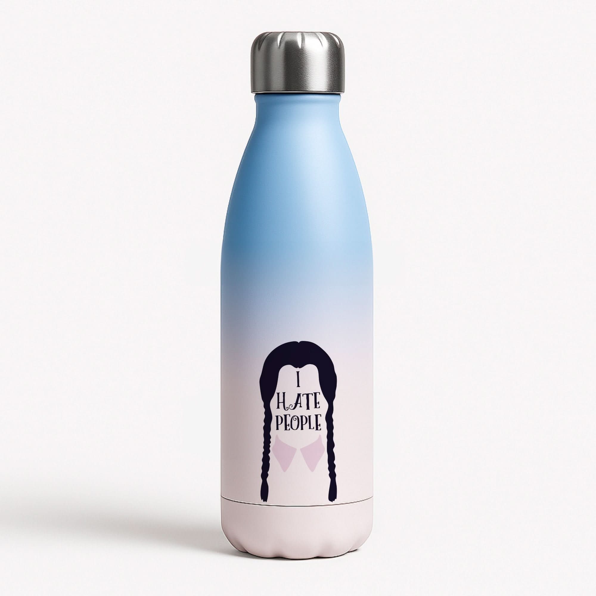 I Hate People Blue Water Bottle