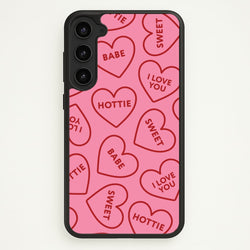 Quote Love Hearts Pattern Galaxy S23 Case
