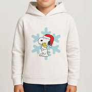 Christmas Cartoon Beagle And Bird  Kids Hoodie 4