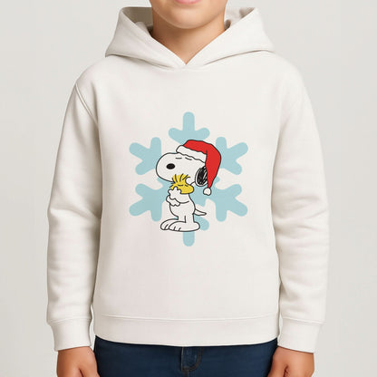 Christmas Cartoon Beagle And Bird  Boys Hoodie