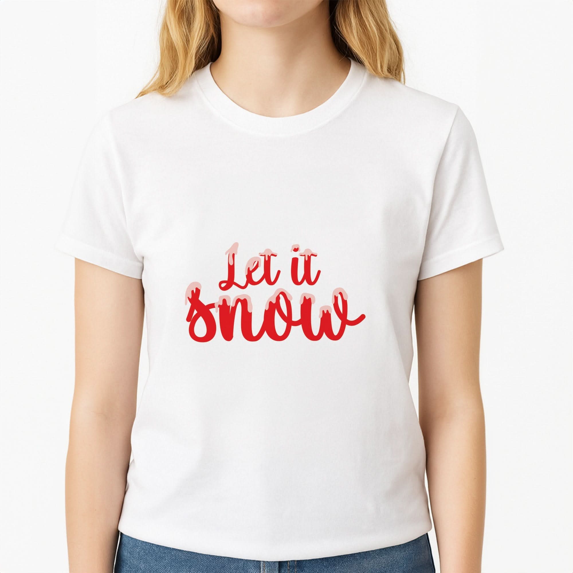 Let It Snow Snowflakes Womens T-Shirt