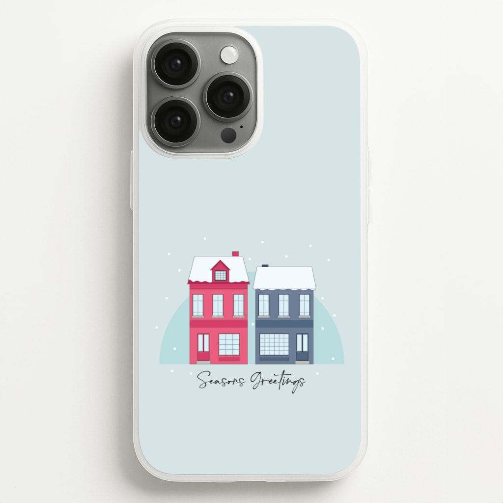 Seasons Greetings Winter Townhouses iPhone 13 Pro Max Case