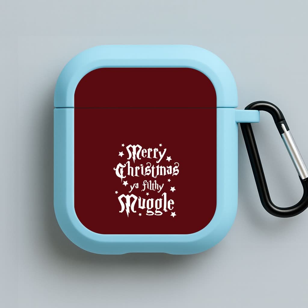 Merry Christmas You Filthy Muggle Blue AirPods Case