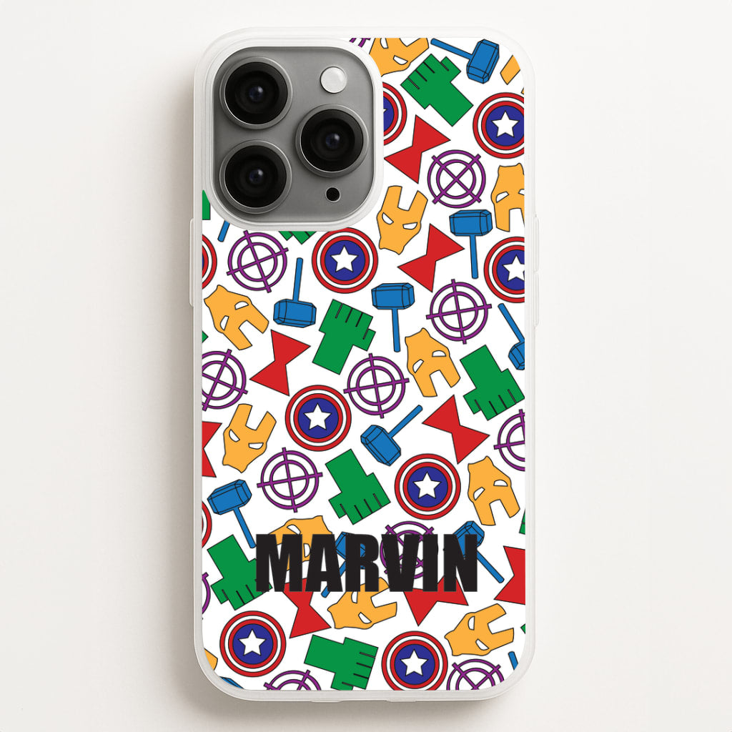 Icon Pattern - Personalised Superhero Comic Phone Case