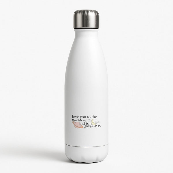 Love You To The Moon And Saturn White Water Bottle