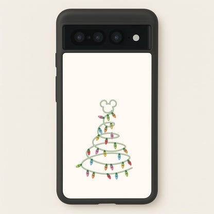 Cartoon Mouse Christmas Tree Lights Google Pixel 7 Pro Case