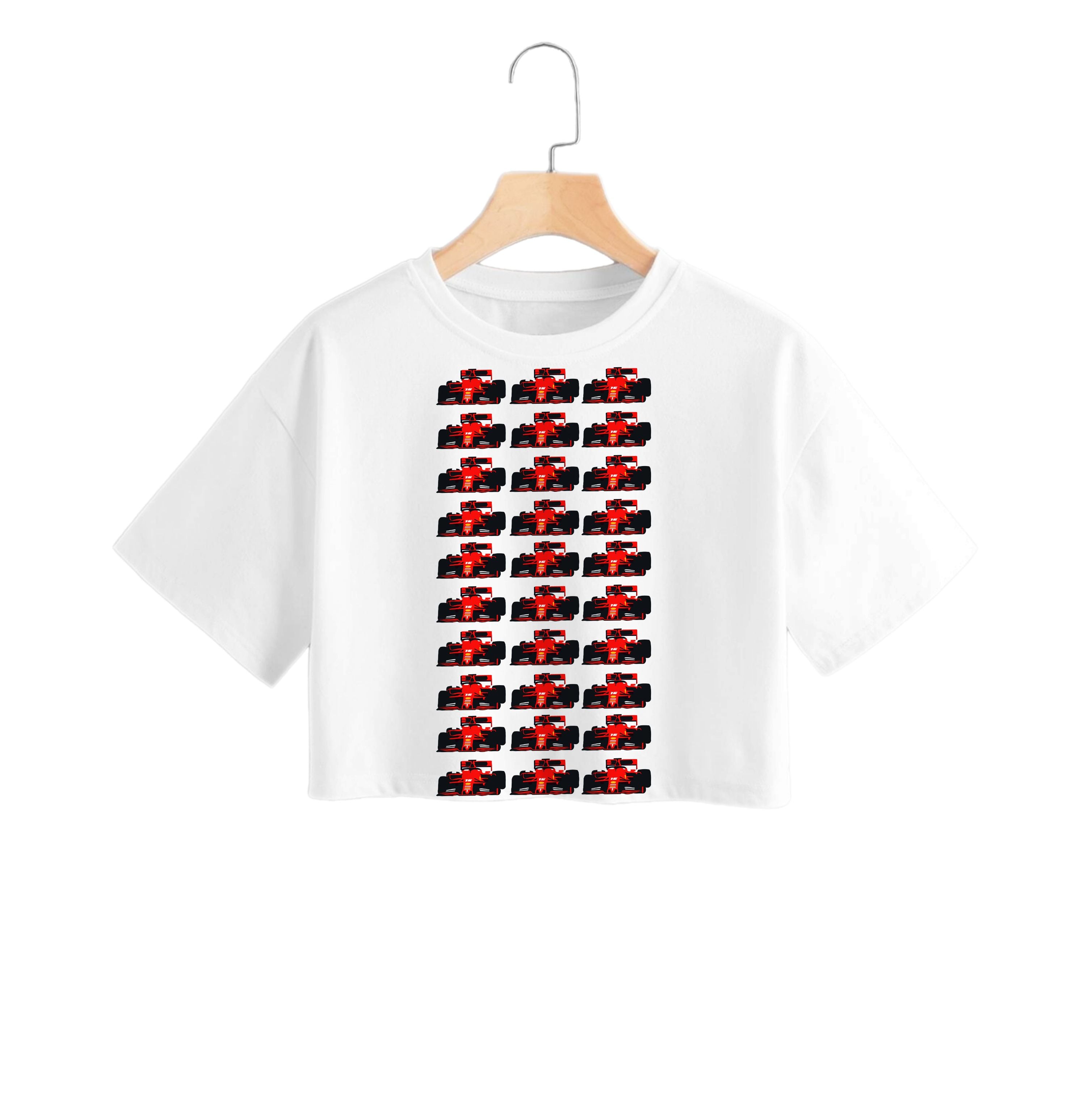 F1 Car Collage Crop Top