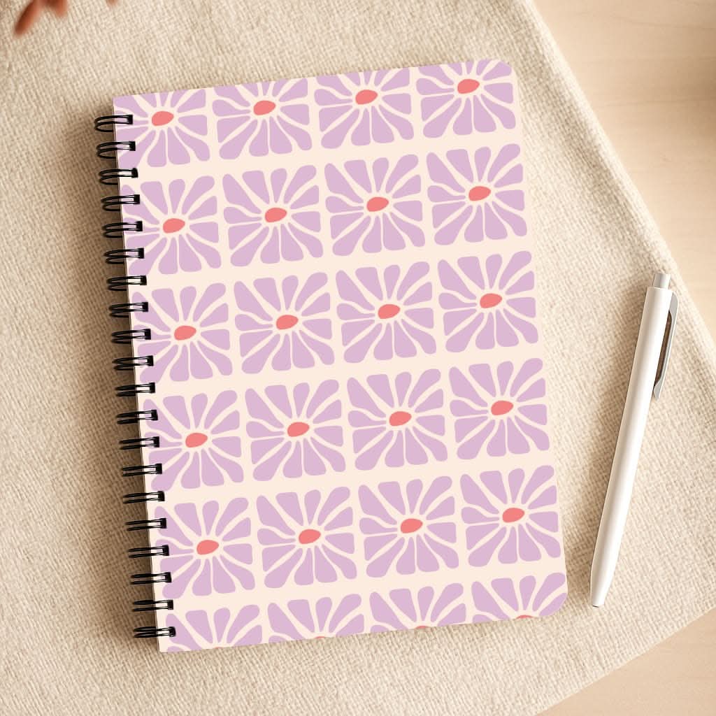 Square Abstract Flowers Mauve Notepad