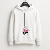 Pink Hanging Spider Hero  Kids Hoodie