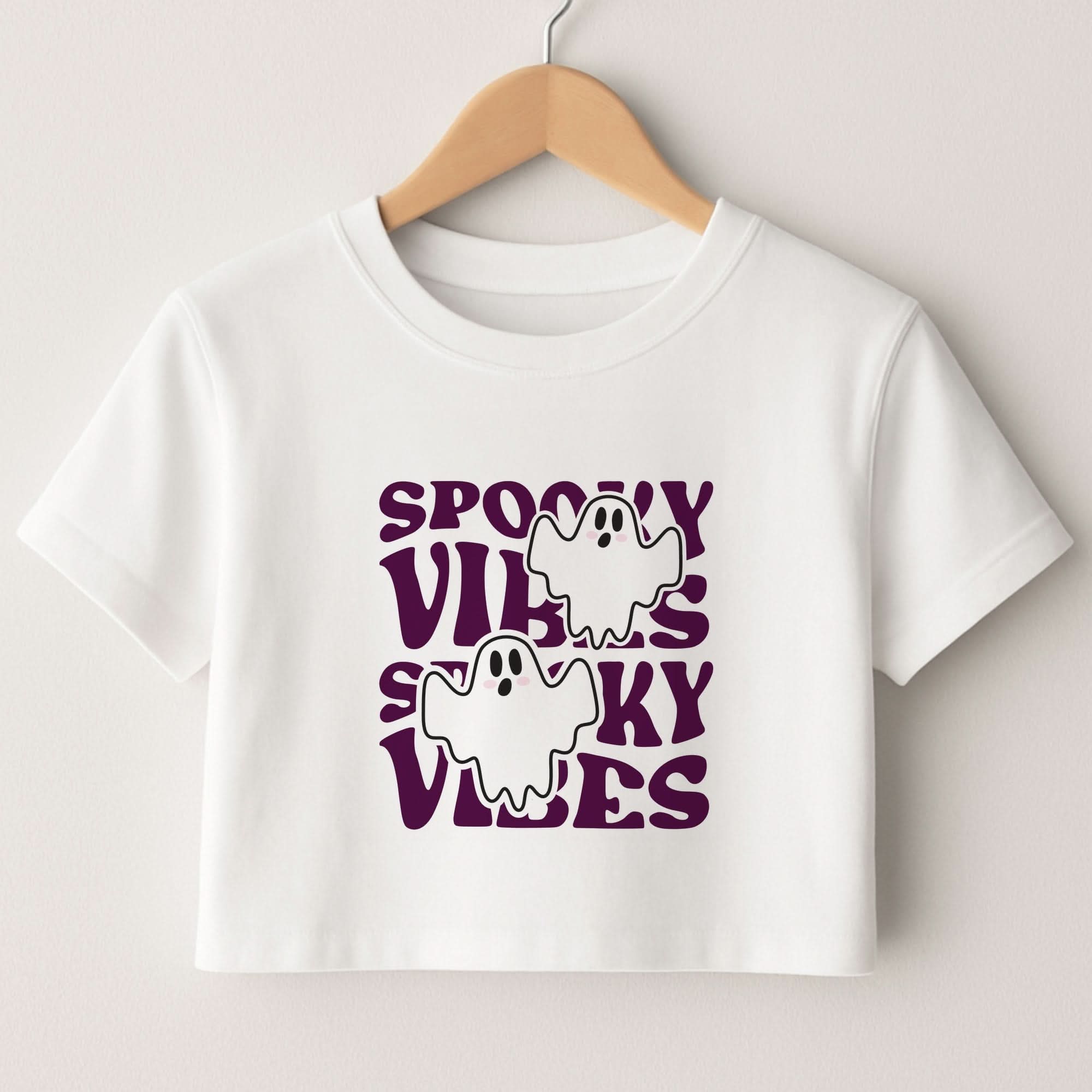 Spooky Vibes Pink Crop top