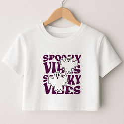 Spooky Vibes Pink Crop Top