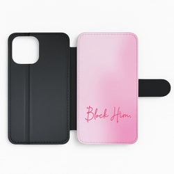 Block Him Pink Gradient Flip Phone Case