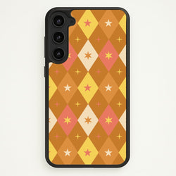 Retro Christmas Argyle Pattern Galaxy S23 Case