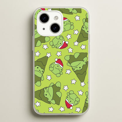 Christmas Frogs And Stars Plush Pattern iPhone 14 Case