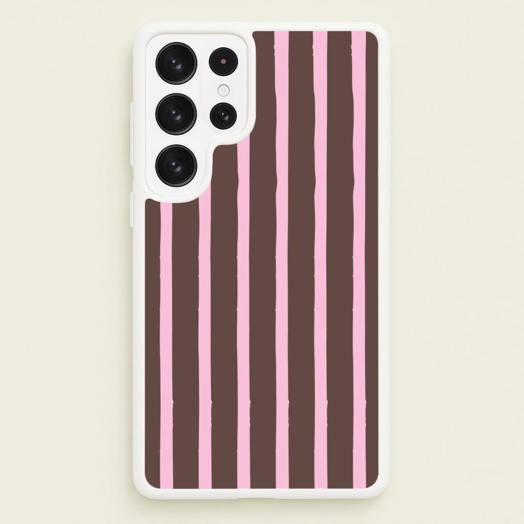 Chocolate & Strawberry Stripes Galaxy S22 Ultra Case
