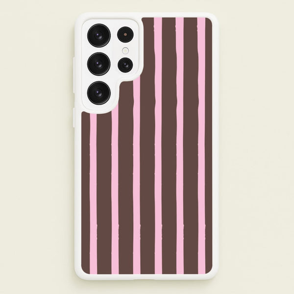 Chocolate & Strawberry Stripes Galaxy S22 Ultra Case