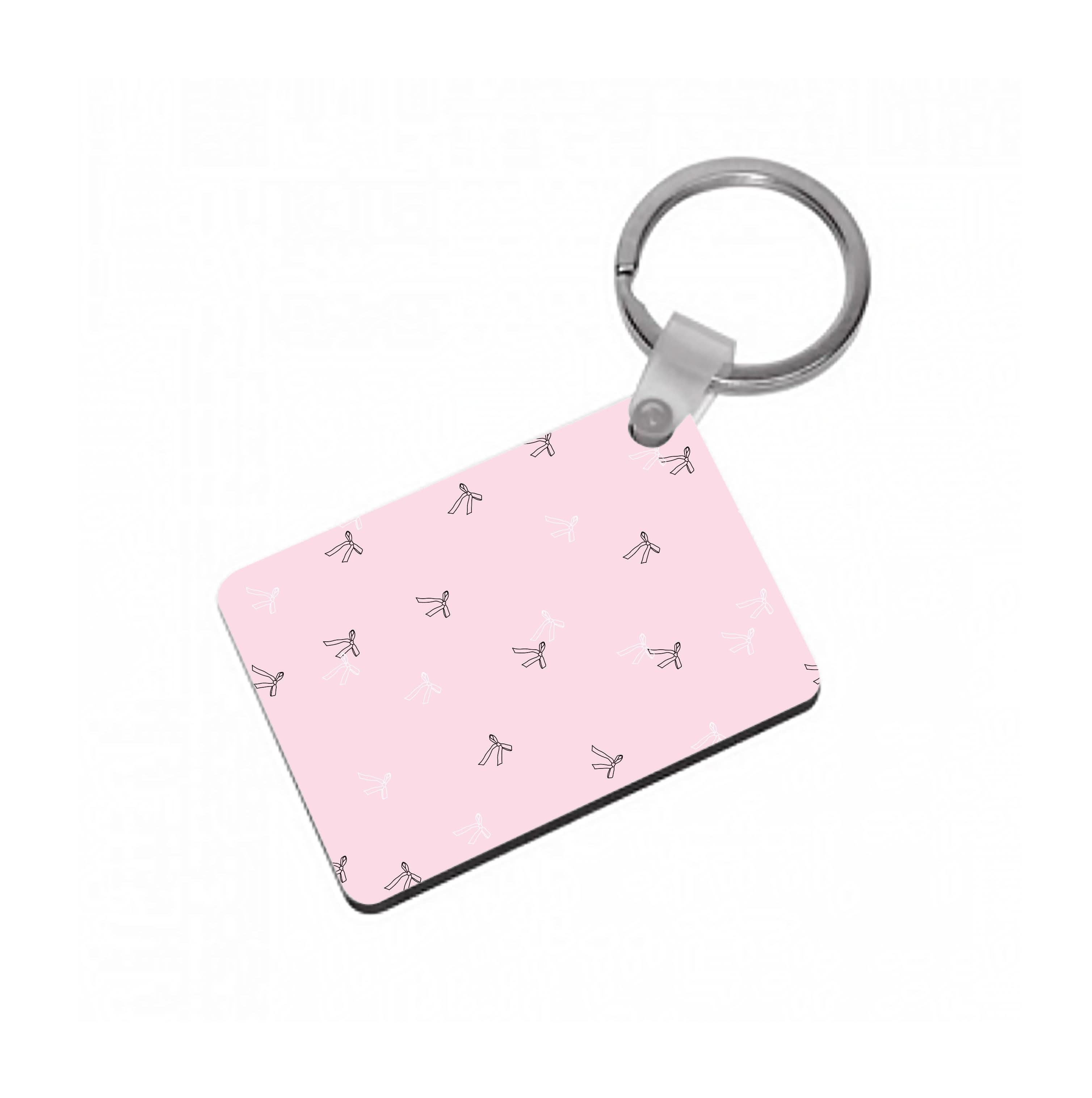 Coquette Mini Bows Pattern Pink Keyring