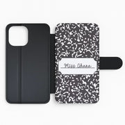 Personalised School Notebook Flip / Wallet Phone Case 2