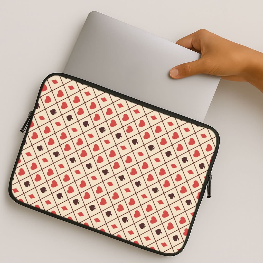 Zig-Zag Card Suits Pattern MacBook Cover
