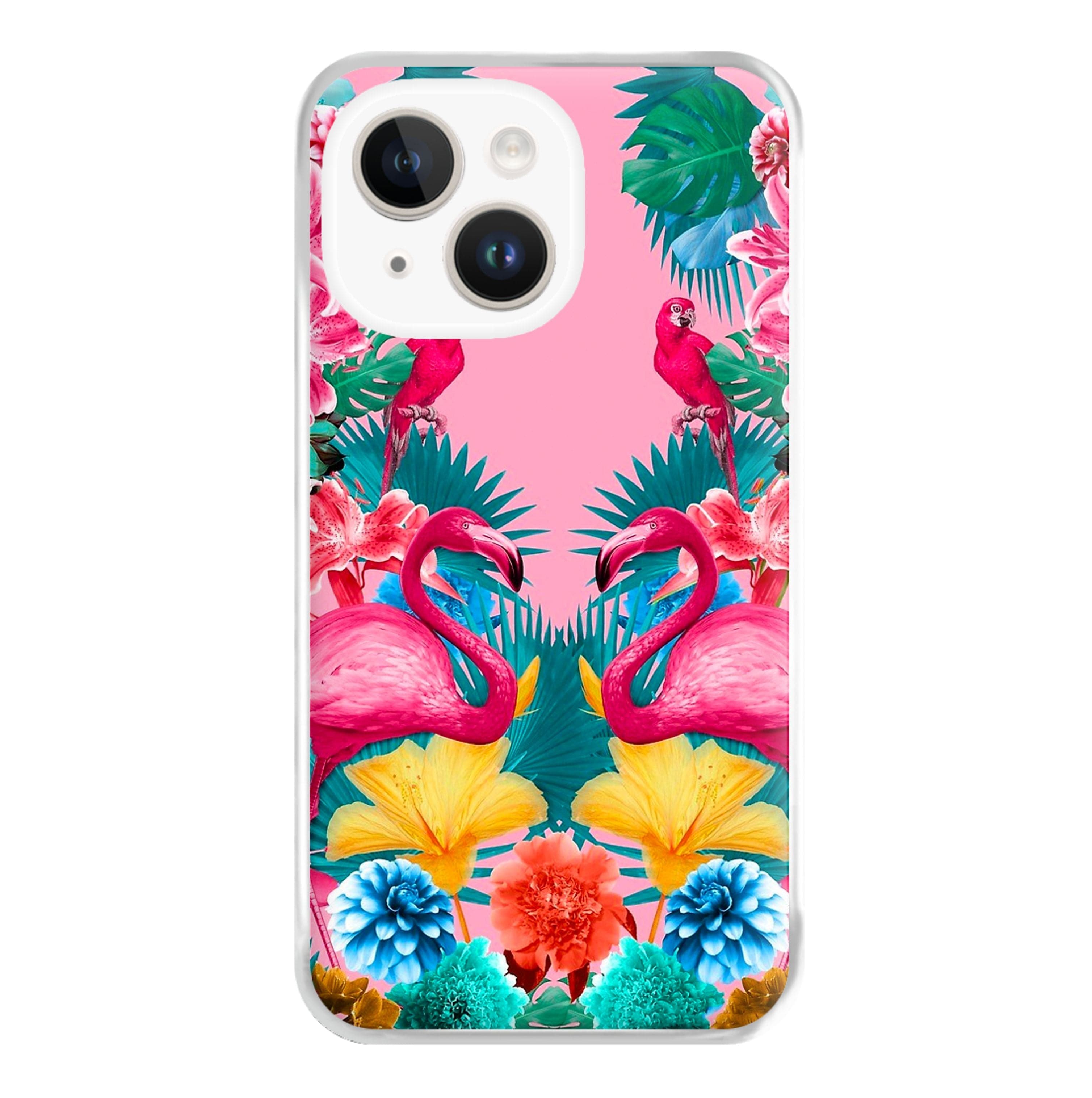 Flamingo and Tropical garden Phone Case