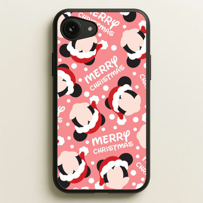 Merry Christmas Cartoon Mouse Pattern iPhone 16e Case