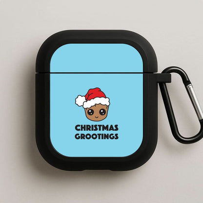 Christmas Grootings  Black AirPods Case