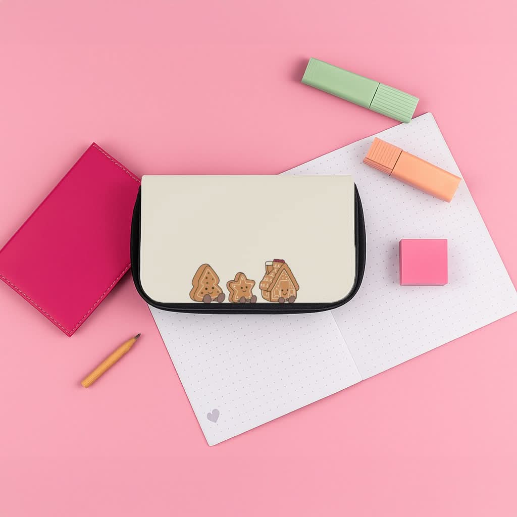 Gingerbread Plushies Quote Pencil Case