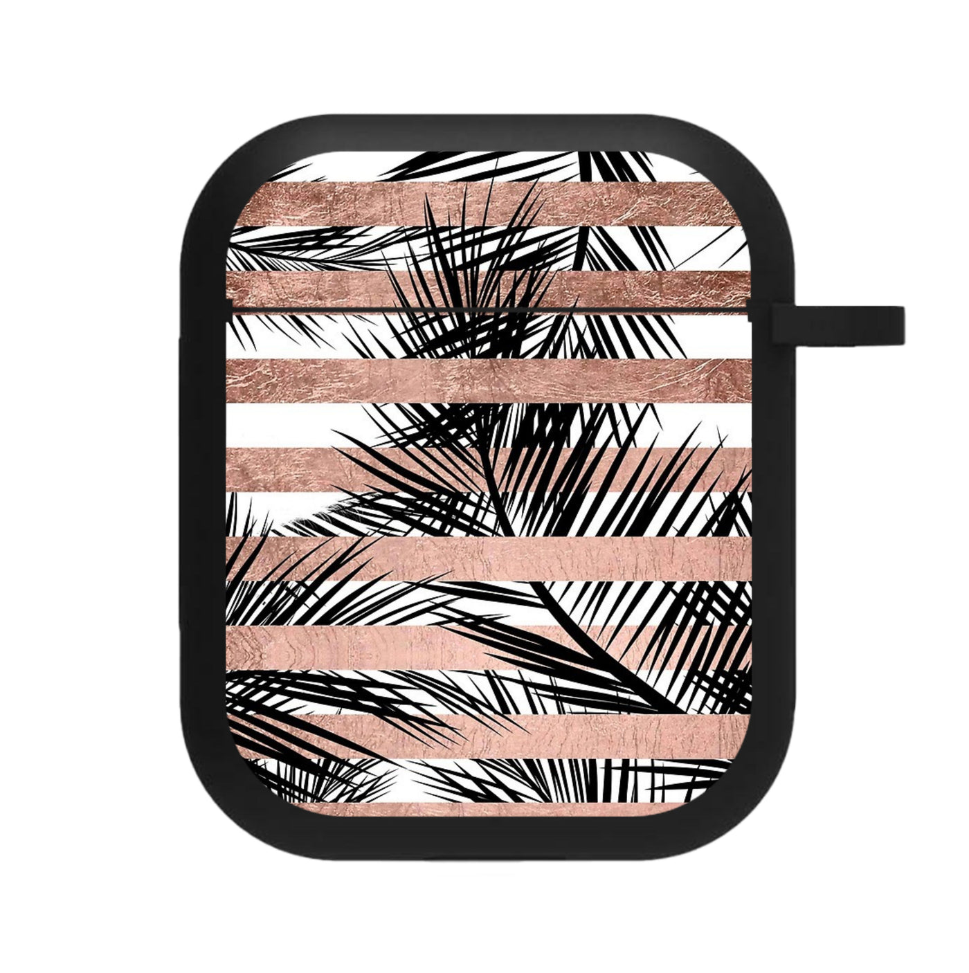 Rose Gold Tropical Palm Leaf Pattern AirPods Case